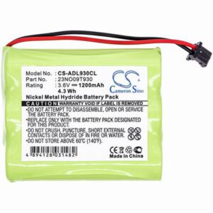Audioline CDL930 Cordless Phone Battery 3.6V 1200mAh Ni-MH ADL930CL