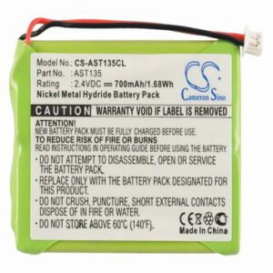 Ascom Ascotel Office 135 Cordless Phone Battery 2.4V 700mAh Ni-MH AST135CL