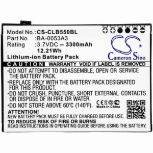 CipherLab CP50 Barcode Scanner Battery 3.7V 3300mAh Li-ion CLB550BL