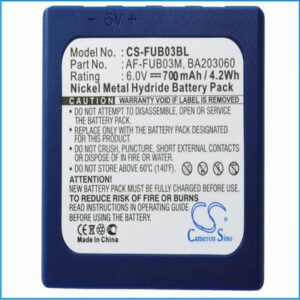 HBC FUB 3A Barcode Data Terminal Battery 6V 700mAh Nickel Metal Hydride FUB03BL