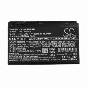 Acer Aspire 3100 Laptop Notebook Battery 11.1V 4400mAh Li-Ion AC4200NB