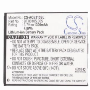 Acer beTouch E210 Mobile Phone Battery 3.7V 1300mAh Li-Ion ACE310SL