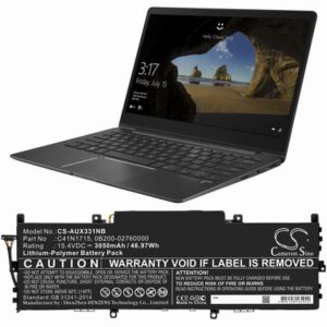 Asus U3100FN Notebook Laptop Battery 15.4V 3050mAh Li-Poly AUX331NB