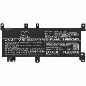 Asus F442UR Notebook Laptop Battery 7.6V 4750mAh Li-Poly AUX422NB