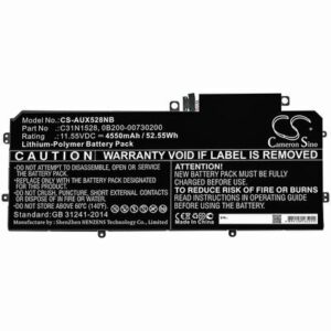 Asus Q324CA Notebook Laptop Battery 11.55V 4550mAh Li-Poly AUX528NB