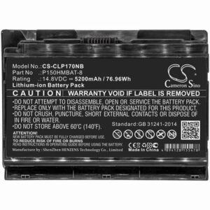Clevo Nexoc G505 Notebook Laptop Battery 14.8V 5200mAh Li-ion CLP170NB