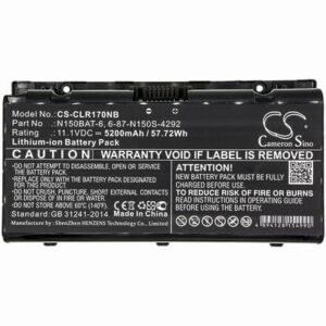 Clevo N150RD Notebook Laptop Battery 11.1V 5200mAh Li-ion CLR170NB