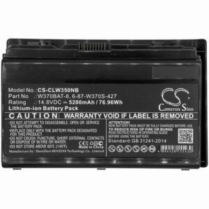 Clevo G508II Notebook Laptop Battery 14.8V 5200mAh Li-ion CLW350NB