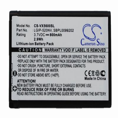 LG Accolade Mobile Phone Battery 3.7V 800mAh Li-ion VX5600SL