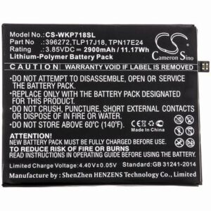 BQ Strike Selfie Max Mobile SmartPhone Battery 3.85V 2900mAh Li-Poly WKP718SL