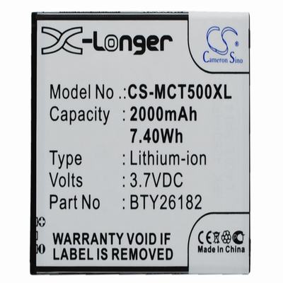 Mobistel Cynus T5 Mobile Phone Battery 3.7V 2000mAh Li-ion MCT500XL