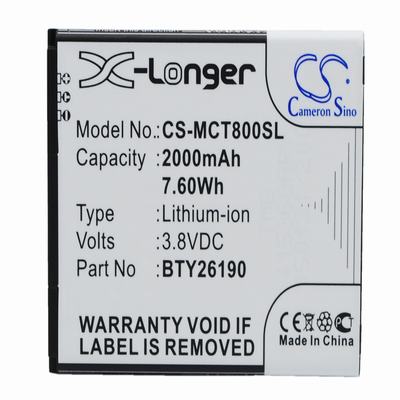 Mobistel Cynus T8 Mobile Phone Battery 3.8V 2000mAh Li-ion MCT800SL