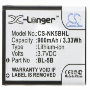 Nokia 3220 Mobile Phone Battery 3.7V 900mAh Li-ion NK5BHL