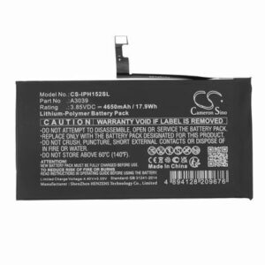 Apple iPhone 15 Plus Phone Battery 3.85V 4650mAh Li-Pl IPH152SL