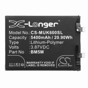 Redmi K60 Mobile Phone Battery 3.87V 5400mAh Li-Pl MUK600SL