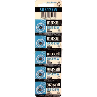 BATTERIES MAXELL 335 SR512SW 1.55V SILVER OXIDE