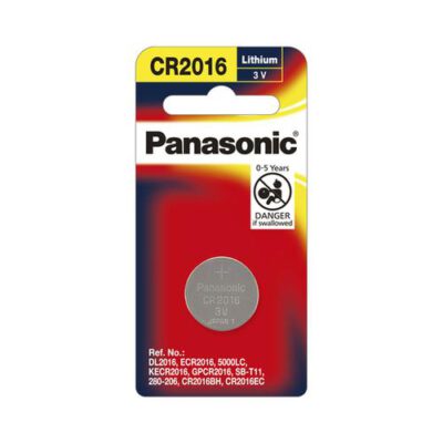 3V 2016 Lithium Coin / Button CR-2016PG/1B Battery, Panasonic, 1 Pack