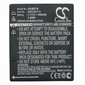 Panasonic Lumix DMC-FS4K Digital Camera Video Battery 3.7V 940mAh Li-Ion BCF10