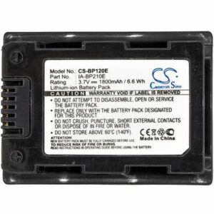Samsung HMX-S10 Digital Camera Video Battery 3.7V 1800mAh Li-Ion BP120E