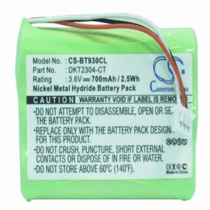 Toshiba ANA9310 Cordless Phone Battery 3.6V 700mAh Ni-MH BT930CL