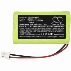 Commpact Secuself Control Panel Alarm System Battery 4.8V 1500mAh Ni-MH CPA348BT