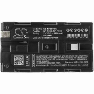 Sony CCD-RV100 Camera Battery 7.4V 6600mAh Li-ion NF980MC