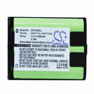 Panasonic KX-TG2302B Cordless Phone Battery 3.6V 850mAh Ni-MH P104CL