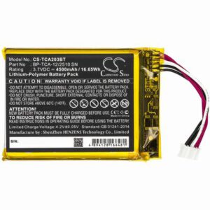Technicolor TCA203 Alarm System Battery 3.7V 4500mAh Li-Poly TCA203BT