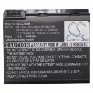 Acer Aspire 5500 Laptop Notebook Battery 14.8V 4400mAh Li-Ion AC290HB