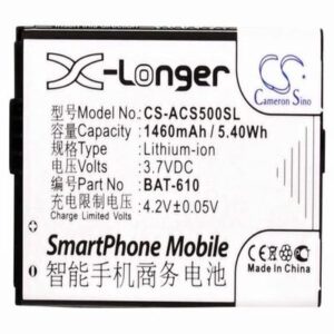 Acer Cloud Mobile Mobile Phone Battery 3.7V 1460mAh Li-Ion ACS500SL