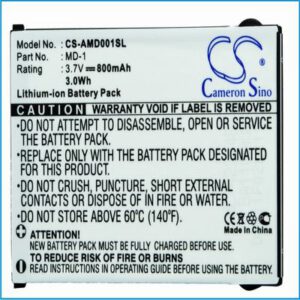 Amoi MD-1 Bluetooth Battery 3.7V 800mAh Li-ion AMD001SL