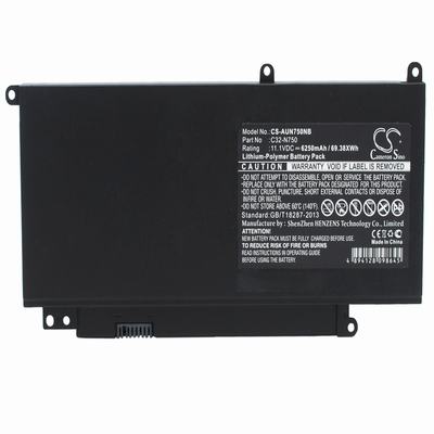 Asus N750 Notebook Laptop Battery 11.1V 6250mAh Li-Poly AUN750NB