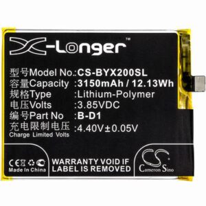 BBK VIVO X20A Mobile SmartPhone Battery 3.85V 3150mAh Li-Poly BYX200SL