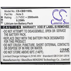 Cubot Note S Mobile SmartPhone Battery 3.7V 2500mAh Li-ion CBS110SL