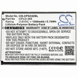 Coolpad 3320A Mobile SmartPhone Battery 3.8V 1500mAh Li-Poly CPG332SL
