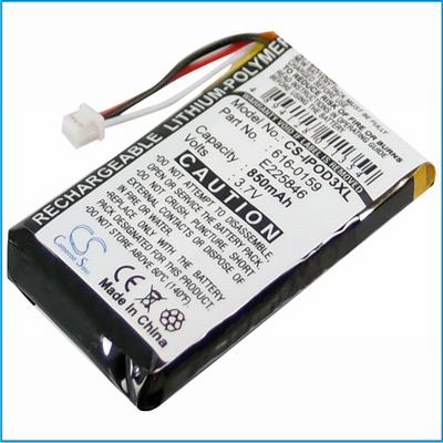 Apple iPOD 10GB M8976LL/A MP3 MP4 PMP Media Player Battery 3.7V 850mAh Li-Polymer IPOD3XL