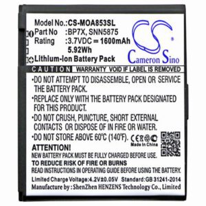 Motorola A855 Sholes Android Mobile SmartPhone Battery 3.7V 1600mAh Li-ion MOA853SL