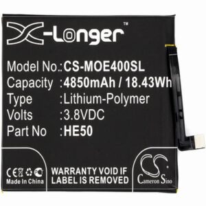 Motorola Moto E4 Plus Mobile SmartPhone Battery 3.8V 4850mAh Li-Poly MOE400SL