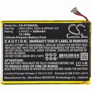 Nintendo HDH-001 Game Console Battery 3.8V 3200mAh Li-Poly NTS002SL