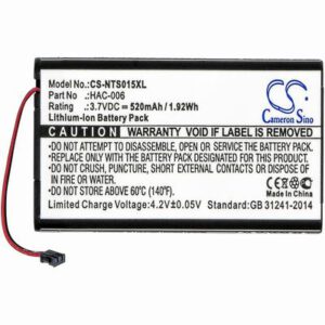 Nintendo HAC-015 Game Console Battery 3.7V 520mAh Li-ion NTS015XL