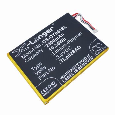 Alcatel One Touch Pixi 7 Mobile Phone Battery 3.8V 2800mAh Li-Polymer OT961SL