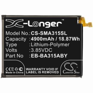 Samsung Galaxy A31 Mobile SmartPhone Battery 3.85V 4900mAh Li-Poly SMA315SL