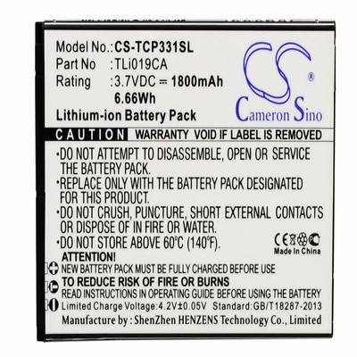 TCL P331M Mobile Phone Battery 3.7V 1800mAh Li-ion TCP331SL