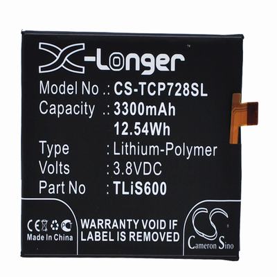 TCL P728M Mobile Phone Battery 3.8V 3300mAh Li-Polymer TCP728SL