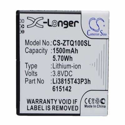 ZTE Blade Q Mini Mobile Phone Battery 3.8V 1500mAh Li-ion ZTQ100SL