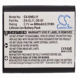 Pentax Optio M50 Digital Camera Video Battery 3.7V 680mAh Li-Ion ENEL11