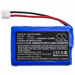Labotect InControl 1050 Equipment Survey Test Battery 3.7V 1800mAh Li-ion LTC105SL