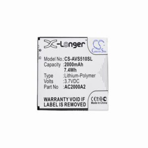 Archos 50c Oxygen Mobile Phone Battery 3.7V 2000mAh Li-Polymer AVS510SL