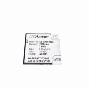 Archos 52 Platinum Mobile Phone Battery 3.8V 2000mAh Li-ion AVS520SL