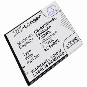 Archos 50b Platinum Mobile Phone Battery 3.7V 1900mAh Li-ion AVS540SL